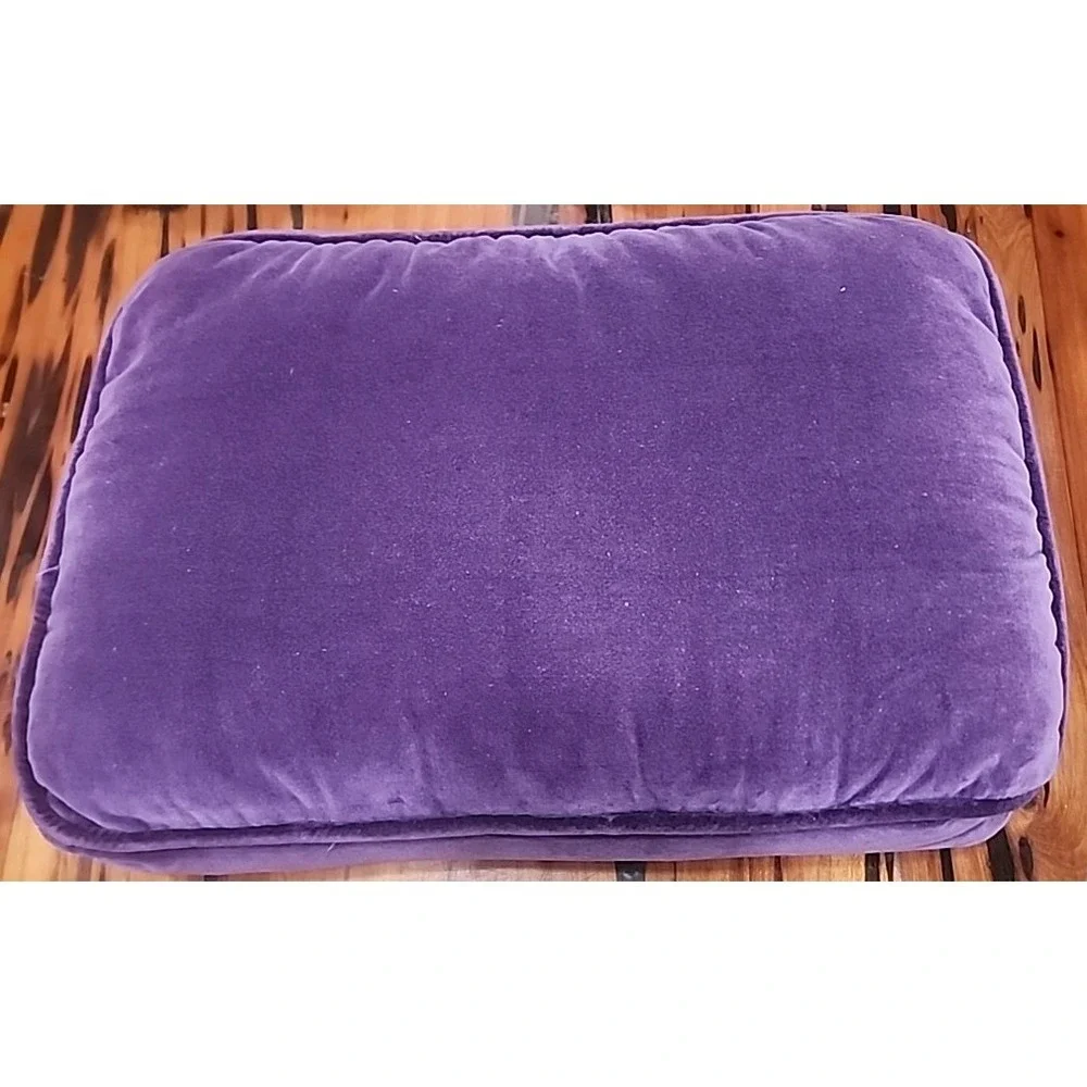 Unique Christmas Decorative Throw Pillow Purple Velour Ornaments 12x18 Inch Deco
